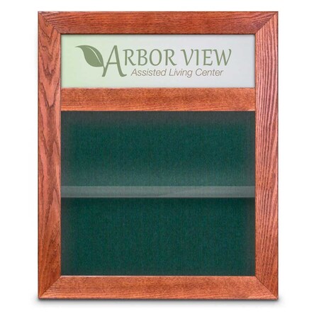 United Visual Products Outdoor Enclosed Combo Board, 42"x32", Bronze Frame/Blue & Dark Spruce UVCB4232ODBZ-BLUE-DRKSPR